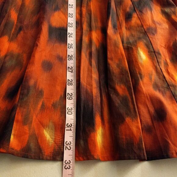Coldwater Creek Abstract Orange/Red/Purple/Brown Maxi Skirt - Picture 7 of 8